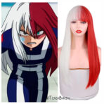 PELUCA LARGA - ROJA Y BLANCO (Cosplay) - Imagen 2