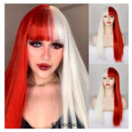 PELUCA LARGA - ROJA Y BLANCO (Cosplay) - Imagen 3