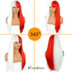 PELUCA LARGA - ROJA Y BLANCO (Cosplay) - Imagen 6