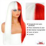 PELUCA LARGA - ROJA Y BLANCO (Cosplay) - Imagen 5