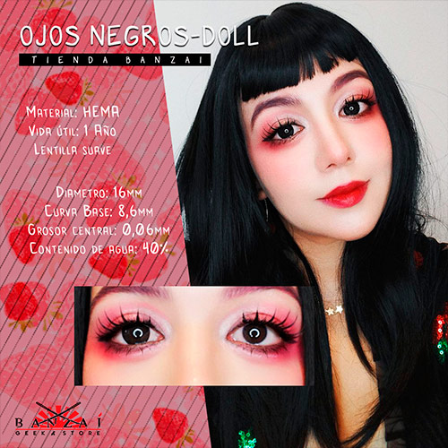 lentes-doll-negros-008 LENTILLAS NEGRAS DOLL (Cosplay/Make Up/Look dramático ojos de muñeca) - Imagen 1