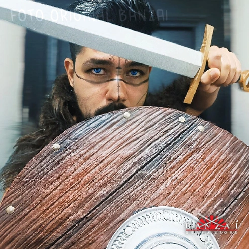 Lentillas-azules-espada-escudo-001 SET - GUERRERO VIKINGO (Medieval)